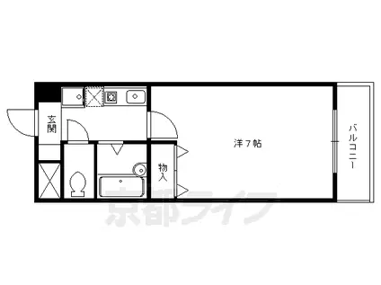 叡山電鉄 元田中駅 徒歩14分 5階建 築26年(1K/3階)の間取り写真