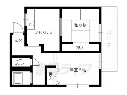 CASA CREMA(2DK/3階)の間取り写真
