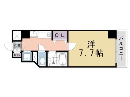 京都市烏丸線 五条駅(京都市営) 徒歩3分 11階建 築26年(1K/6階)の間取り写真