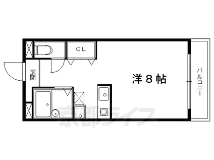叡山電鉄 岩倉駅(京都) 徒歩7分 2階建 築30年(1K/2階)の間取り写真