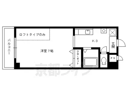 ノースポイントM(1K/3階)の間取り写真