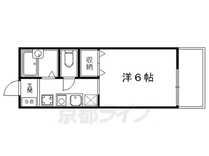京都市烏丸線 松ケ崎駅(京都) 徒歩10分 2階建 築30年(1K/2階)の間取り写真