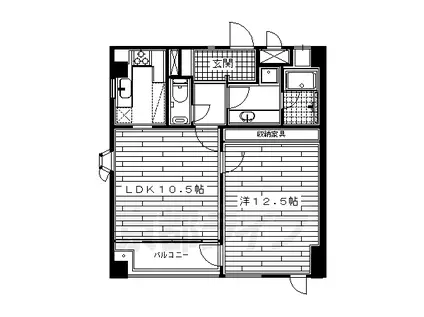 叡山電鉄 一乗寺駅 徒歩5分 5階建 築38年(1LDK/2階)の間取り写真