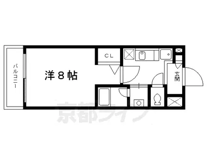 GATO D.M北山(1K/3階)の間取り写真