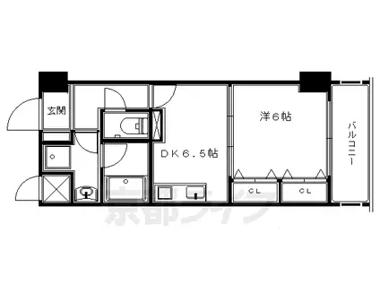 叡山電鉄 元田中駅 徒歩12分 5階建 築26年(1DK/4階)の間取り写真