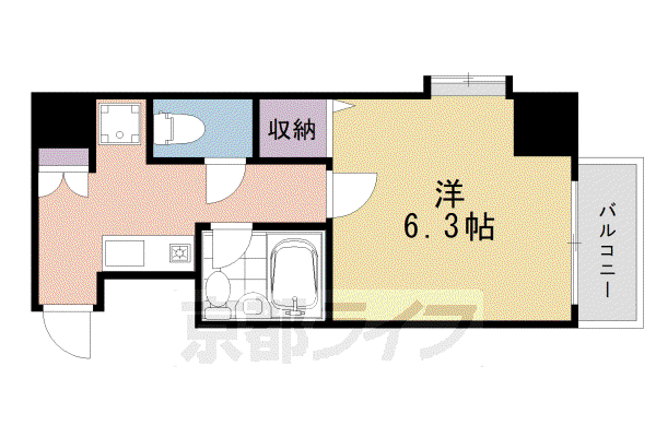 ベラジオ四条堀川(1K/4階)の間取り写真