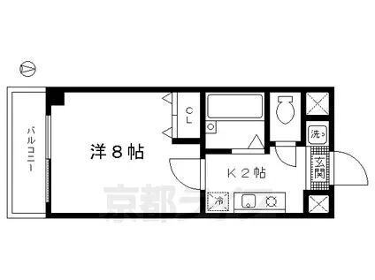 京都市烏丸線 今出川駅 徒歩5分 10階建 築25年(1K/7階)の間取り写真