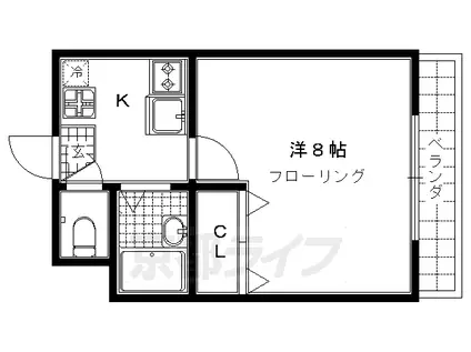 メゾンベローナ(1K/4階)の間取り写真
