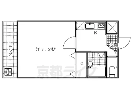 京阪電気鉄道京阪線 清水五条駅 徒歩10分 3階建 築40年(1K/1階)の間取り写真