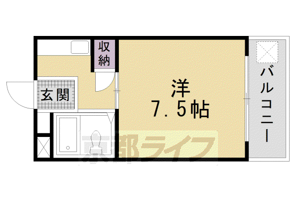 京阪電気鉄道京阪線 東福寺駅 徒歩14分 3階建 築32年(1K/2階)の間取り写真