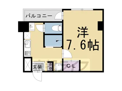 京阪電気鉄道京阪線 祇園四条駅 徒歩10分 5階建 築38年(1K/2階)の間取り写真