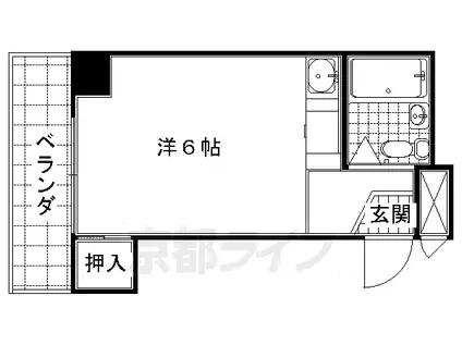 京阪電気鉄道京阪線 東福寺駅 徒歩3分 5階建 築40年(1K/3階)の間取り写真