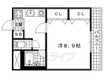 ソーホースクエア(1K/2階)の間取り写真