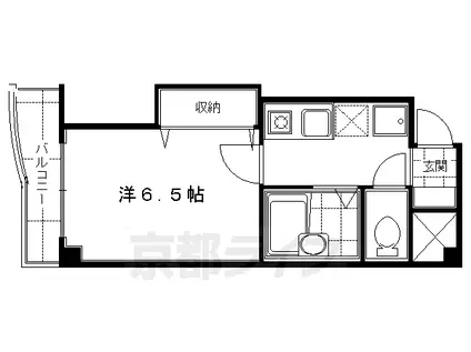 京阪電気鉄道京阪線 丹波橋駅 徒歩8分 3階建 築30年(1K/3階)の間取り写真