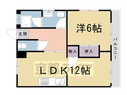 阪急電鉄京都線 東向日駅 徒歩13分 3階建 築46年(1LDK/1階)の間取り写真