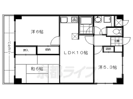 ボナセーラ竹田(3LDK/1階)の間取り写真