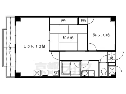 ボナセーラ竹田(2LDK/5階)の間取り写真