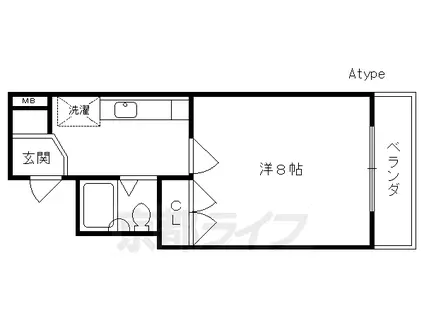 京阪電気鉄道京阪線 藤森駅 徒歩7分 4階建 築36年(1K/3階)の間取り写真