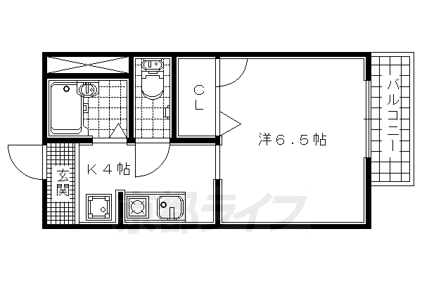 奈良線 新田駅(京都) 徒歩12分 2階建 築30年(1K/2階)の間取り写真
