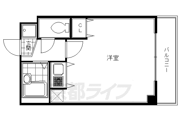 京阪電気鉄道京阪線 丹波橋駅 徒歩1分 3階建 築29年(1K/2階)の間取り写真