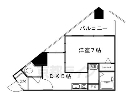 東海道本線 京都駅 徒歩5分 11階建 築30年(1DK/3階)の間取り写真