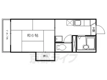 TOWNYJOY(1K/2階)の間取り写真
