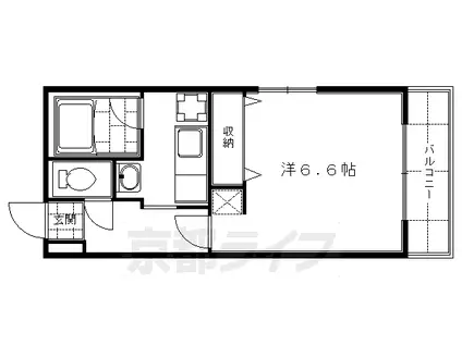 京阪電気鉄道京阪線 藤森駅 徒歩9分 4階建 築29年(1K/4階)の間取り写真