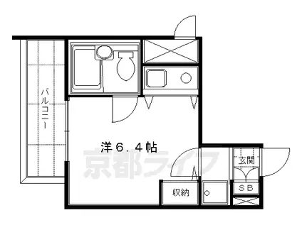 DETOM-1伏見(ワンルーム/2階)の間取り写真