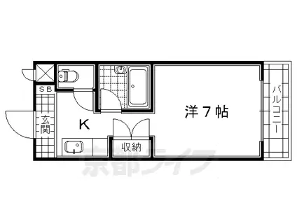 ノアーズアーク桃山(1K/4階)の間取り写真