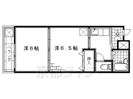 京阪電気鉄道京阪線 丹波橋駅 徒歩8分 4階建 築28年(2K/3階)の間取り写真