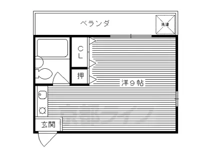 京阪電気鉄道京阪線 丹波橋駅 徒歩4分 2階建 築31年(ワンルーム/1階)の間取り写真