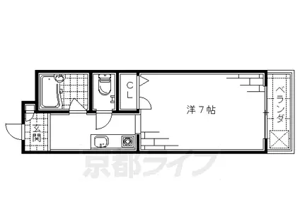 京阪電気鉄道京阪線 伏見桃山駅 徒歩4分 2階建 築33年(1K/2階)の間取り写真