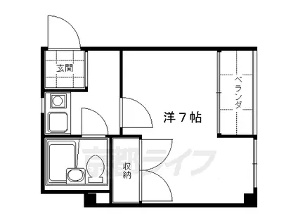 京阪電気鉄道京阪線 墨染駅 徒歩4分 3階建 築32年(1K/2階)の間取り写真
