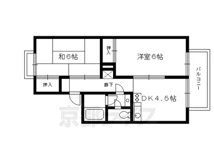 ベル・セジュール(2DK/2階)の間取り写真