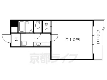 京阪電気鉄道京阪線 龍谷大前深草駅 徒歩6分 4階建 築32年(1K/3階)の間取り写真