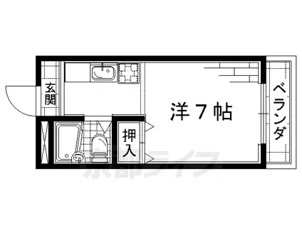 京阪電気鉄道京阪線 伏見桃山駅 徒歩8分 4階建 築41年(1K/4階)の間取り写真