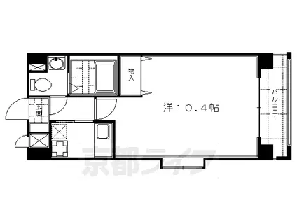 京阪電気鉄道京阪線 丹波橋駅 徒歩3分 4階建 築27年(1K/3階)の間取り写真