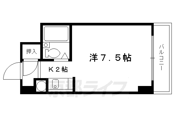 京阪電気鉄道京阪線 伏見桃山駅 徒歩4分 3階建 築38年(1K/1階)の間取り写真