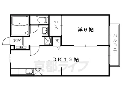 京阪電気鉄道宇治線 桃山南口駅 徒歩4分 2階建 築32年(1LDK/1階)の間取り写真