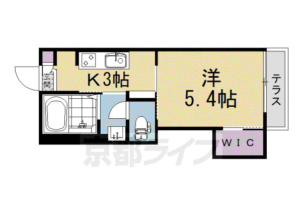 京阪電気鉄道京阪線 龍谷大前深草駅 徒歩10分 2階建 築40年(1K/1階)の間取り写真