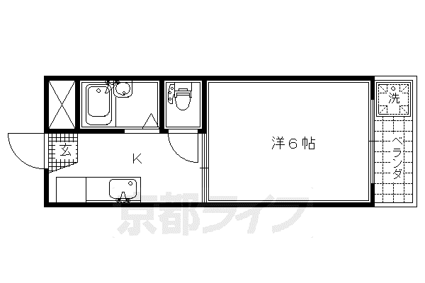 京阪電気鉄道京阪線 墨染駅 徒歩4分 3階建 築41年(1K/1階)の間取り写真