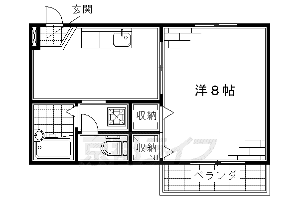 京阪電気鉄道京阪線 伏見桃山駅 徒歩12分 2階建 築31年(1K/1階)の間取り写真