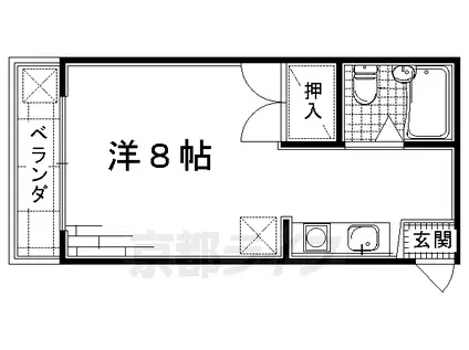 ハイツ白銀(1K/1階)の間取り写真