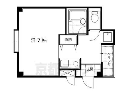 京阪電気鉄道京阪線 龍谷大前深草駅 徒歩2分 3階建 築31年(1K/2階)の間取り写真