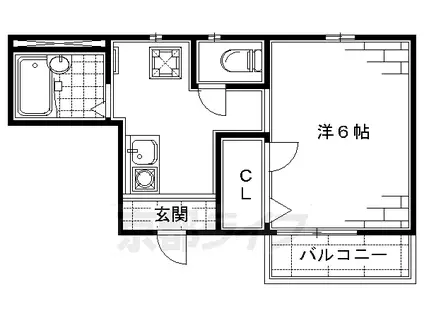 クリーングッドⅡ(1K/2階)の間取り写真