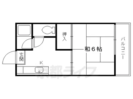 大山ニューハイツ(1K/2階)の間取り写真