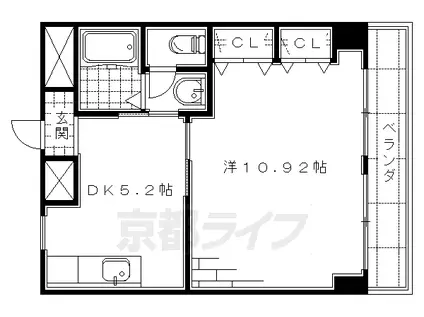 リバティハイツ(1DK/3階)の間取り写真