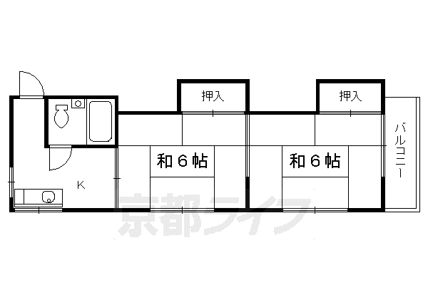 コーポ伊藤(2K/3階)の間取り写真