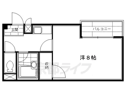 京阪電気鉄道京阪線 伏見桃山駅 徒歩4分 3階建 築32年(1K/2階)の間取り写真