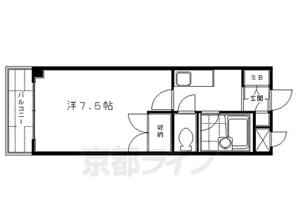 京阪電気鉄道京阪線 伏見桃山駅 徒歩4分 3階建 築32年(1K/3階)の間取り写真